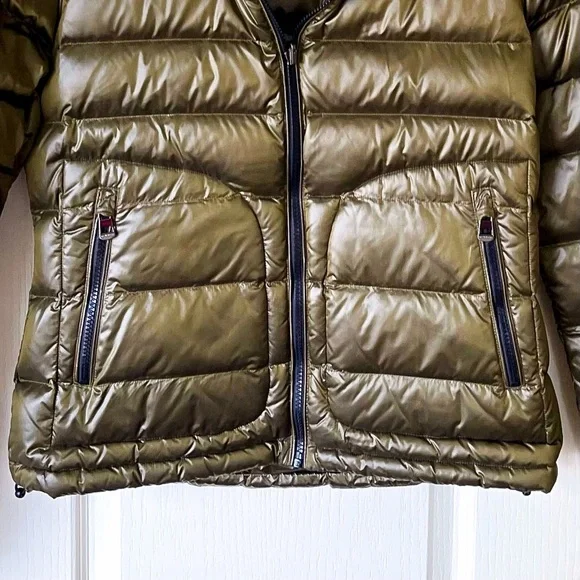 49Winters Shell Hooded Down Puffer Jacket Green Gunmetal Medium EUC - Picture 4 of 13